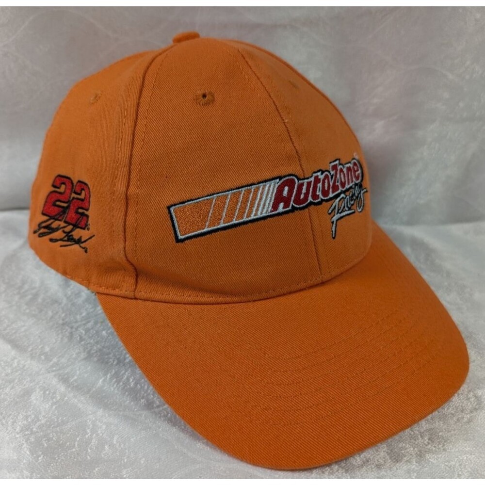 Joey Logano #22 AutoZone Racing NASCAR Orange Adjustable Hat Image One